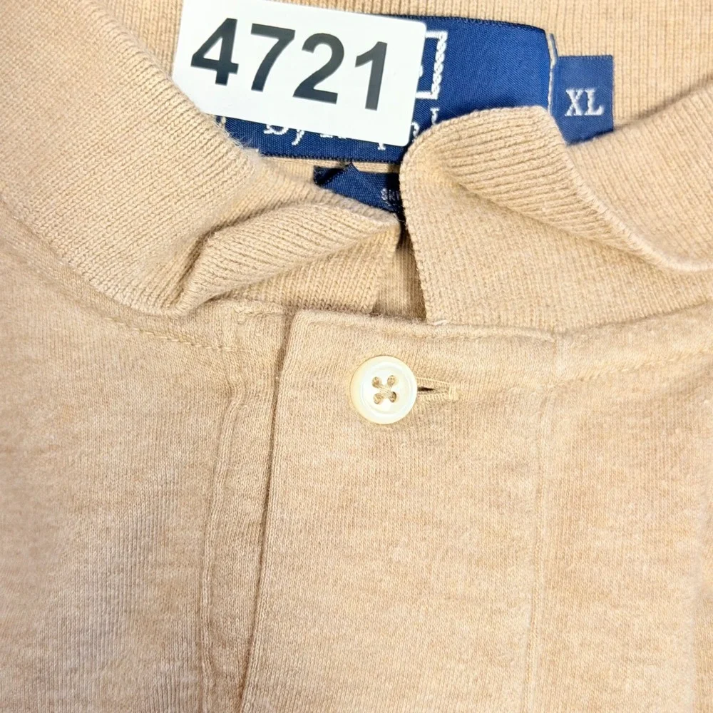 Vintage Polo Ralph Lauren Polo Shirt Men XL Tan Classic Green Pony Earthtone